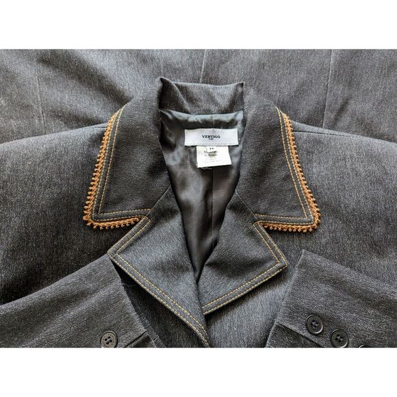 Vtg   Vertigo Paris long length lapel blazer with pants suit   Sz M - Picture 12 of 16